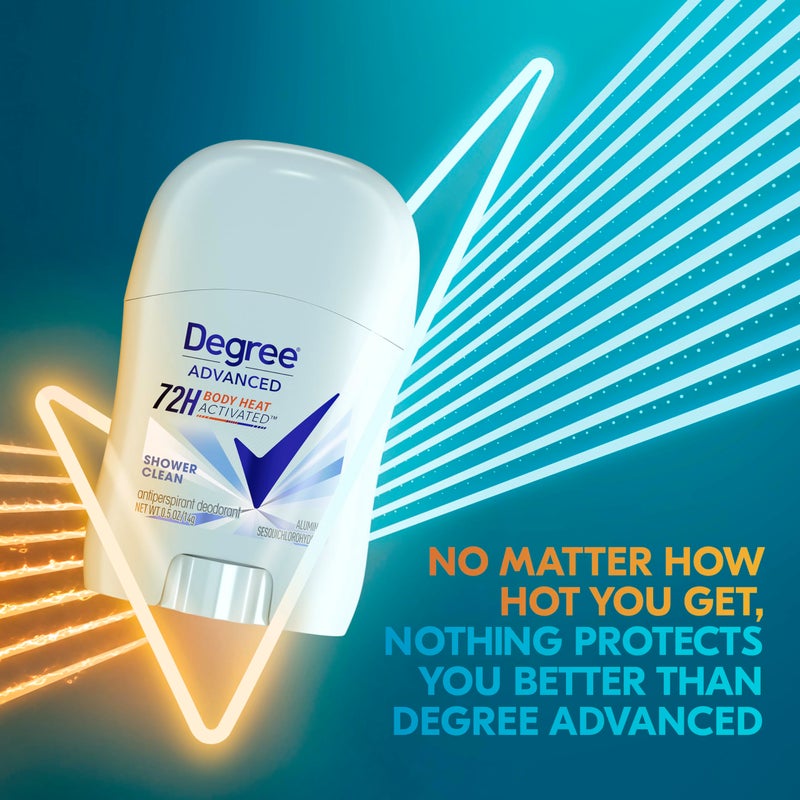 Degree Antiperspirant Deodorant Shower Clean 72-Hour Sweat & Odor Protection Antiperspirant for Women with Body Heat Activated Technology 0.5 oz - Image 4